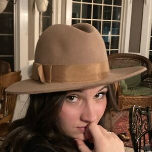 Importina 100% Wool Vintage Fedora Hat Khaki Tan Color Felt Comfort Jazz